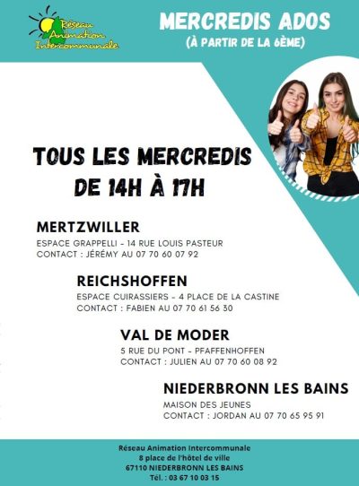 Couv dépliant mercredis ados